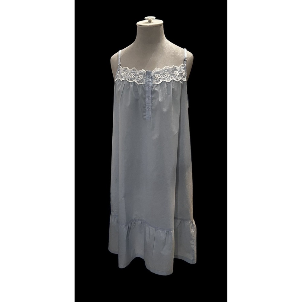 Vtg Ladies Baby Doll Cotton Spaghetti Strap Night Gown Size Sm